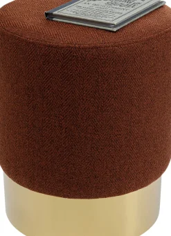 KARE24.se Sittpuff Cherry Lina - Brun, Mässing, Ø35cm - KARE Design Sale