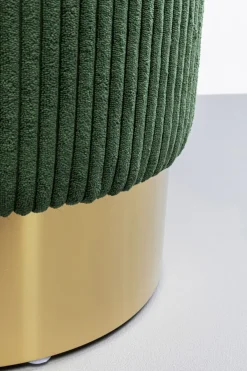 KARE24.se Sittpuff Cherry - Mörkgrön/Mässing, Ø35cm - KARE Design New
