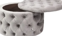 KARE24.se Sittpuff Desire - Grå Sammet Ø47cm - KARE Design Online