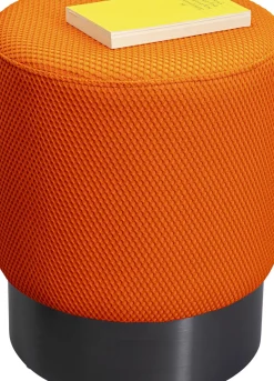 KARE24.se Sittpuff Jody - Orange Mesh, Svart, Ø35cm - KARE Design Clearance