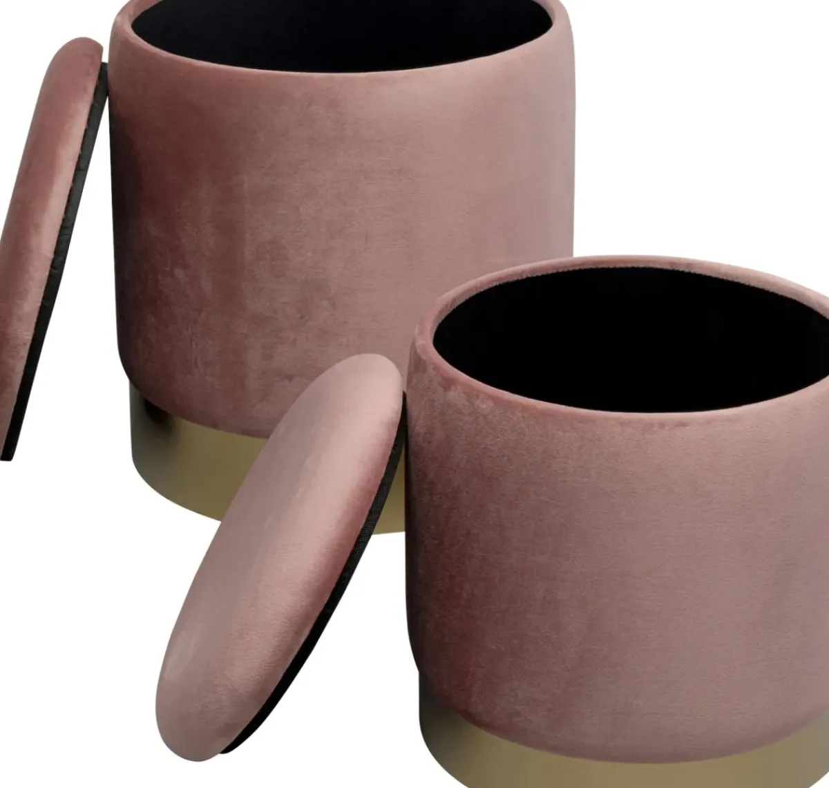 KARE24.se Sittpuff Med Förvaring Cherry - Rosa/Mässing (2/Set) - KARE Design Sale