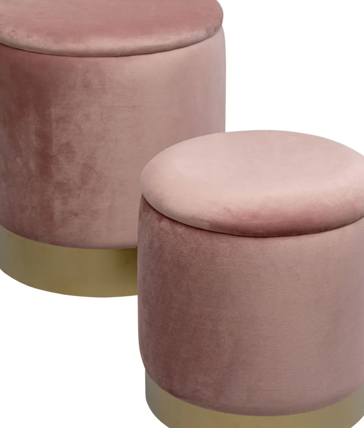 KARE24.se Sittpuff Med Förvaring Cherry - Rosa/Mässing (2/Set) - KARE Design Sale