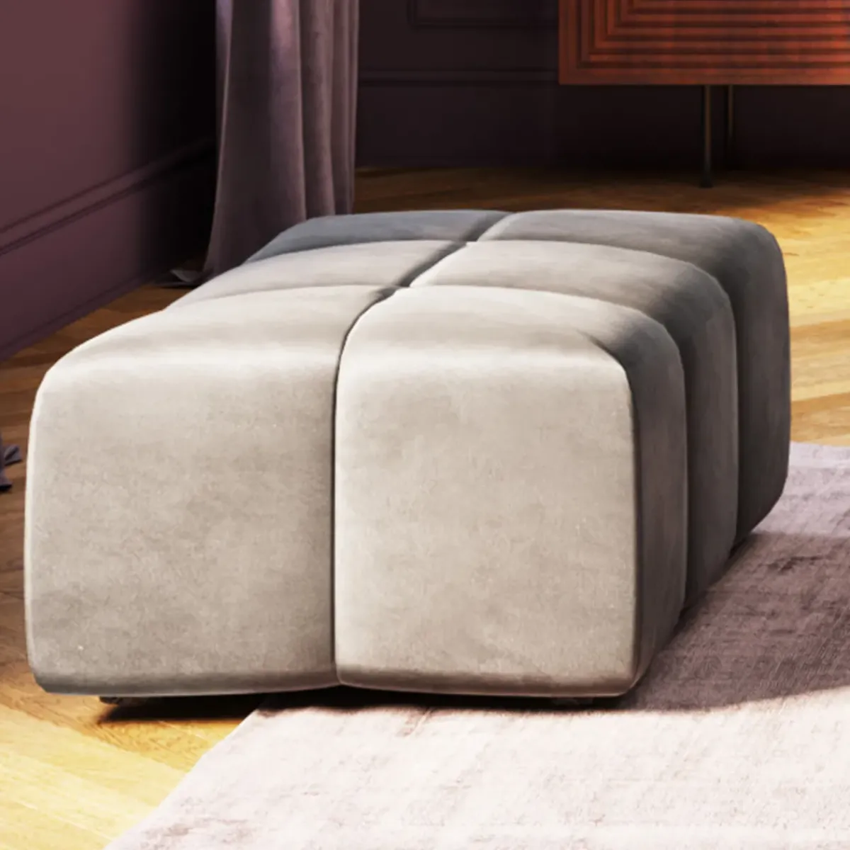 KARE24.se Sittpuff - Modul Belami - Grå sammet - KARE Design