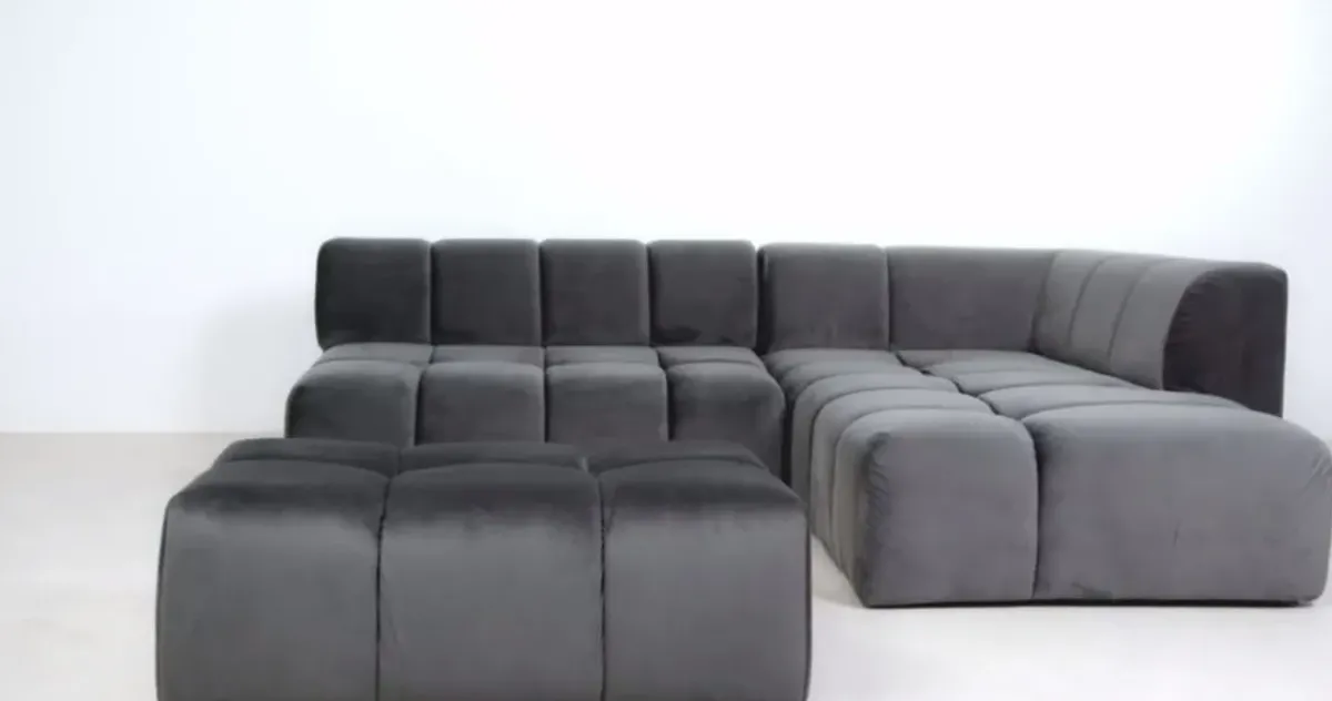 KARE24.se Sittpuff - Modul Belami - Grå sammet - KARE Design