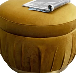 KARE24.se Sittpuff Nube - Senapsgul Ø56cm - KARE Design Clearance