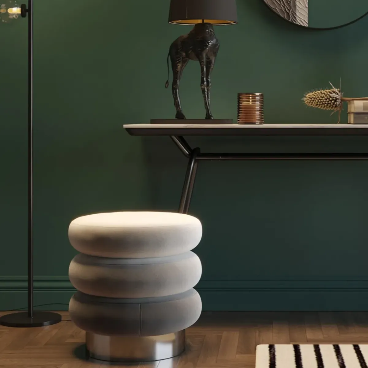 KARE24.se Sittpuff Sandwich - Sammet Grå - KARE Design Discount