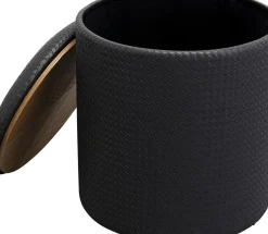 KARE24.se Sittpuff Venezia Storage - Flätad Svart, Ø40cm - KARE Design Online