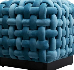KARE24.se Sittpuff Weave Square - Blå, 47x47cm - KARE Design Best