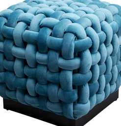 KARE24.se Sittpuff Weave Square - Blå, 47x47cm - KARE Design Best