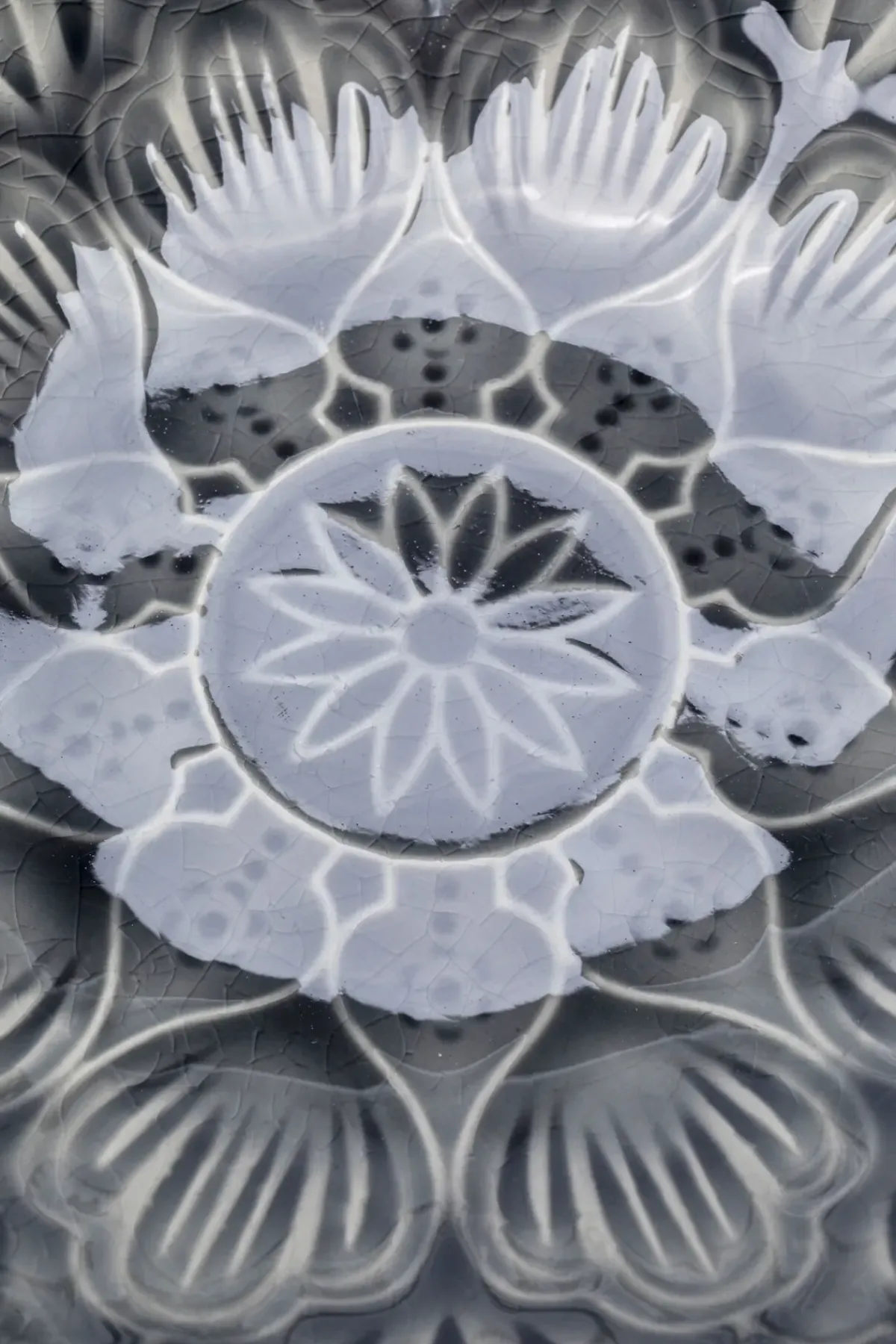 KARE24.se Skål Sicilia Mandala - Grå Keramik, Ø18cm - KARE Design New