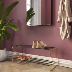 KARE24.se Skohylla Walk - Skoställ i Mässing/Svart, 2 Hyllor - KARE Design Sale