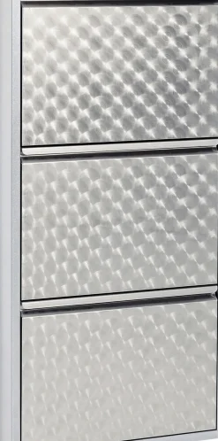 KARE24.se Skoskåp Caruso - Borstad Metall, 103x50cm - 3 Lådor - KARE Design Discount