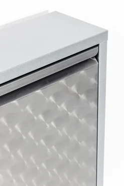 KARE24.se Skoskåp Caruso - Borstad Metall, 103x50cm - 3 Lådor - KARE Design Discount