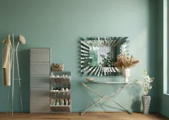 KARE24.se Skoskåp Caruso - Borstad Metall, 103x50cm - 3 Lådor - KARE Design Discount