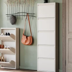 KARE24.se Skoskåp Caruso - Cream, 173x50cm - 5 lådor - KARE Design New