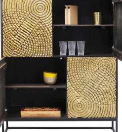 KARE24.se Skåp Circulo - Mört Trä/Matt Guldfinish, 150x120cm - KARE Design Discount