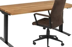 KARE24.se Skrivbord Jackie - Massiv Ek/Svart - Höj/Sänkbart, 160cm - KARE Design Best