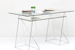 KARE24.se Skrivbord Polar - Glas/Krom, 135cm - KARE Design