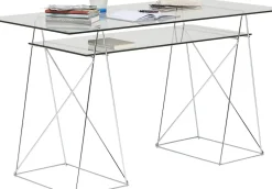 KARE24.se Skrivbord Polar - Glas/Krom, 135cm - KARE Design