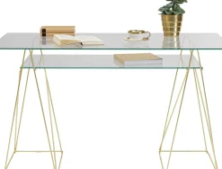 KARE24.se Skrivbord Polar - Glas/Mässing, 135cm - KARE Design