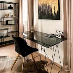 KARE24.se Skrivbord Polar - Tonat Glas/Svart, 135cm - KARE Design Outlet
