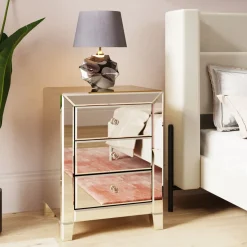 KARE24.se Sängbord Luxury - Spegelglas, 3 Lådor - KARE Design Discount