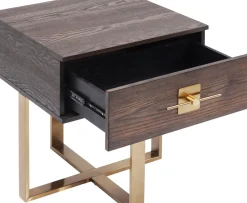 KARE24.se Sängbord Osaka med Låda - Mörkt Trä - KARE Design Best