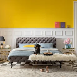 KARE24.se Säng Desire 160x200cm - Grå Sammet - KARE Design Discount