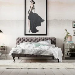 KARE24.se Säng Desire 200x200cm - Grå Sammet - KARE Design Online