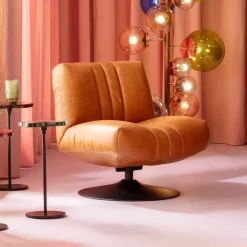 KARE24.se Snurrfåtölj Napa - Brun, Läder - KARE Design Best