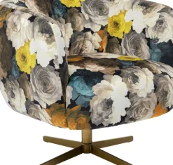 KARE24.se Snurrfåtölj Peony - Blommig Gulbrun/Beige - KARE Design Hot