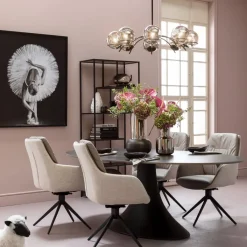 KARE24.se Snurrstol med Armstöd Amira - Greige - KARE Design Discount