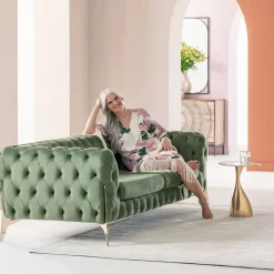 KARE24.se Soffa Bellissima 2-Sits, Sammetsgrön, 200cm - KARE Design Discount
