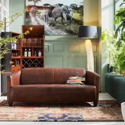 KARE24.se Soffa Cigar Lounge - Brun Läder, 3-Sits - KARE Design Online