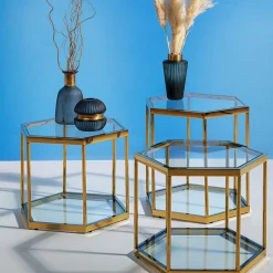 KARE24.se Soffbord Comb - Guld/Glas, 45cm - KARE Design Outlet