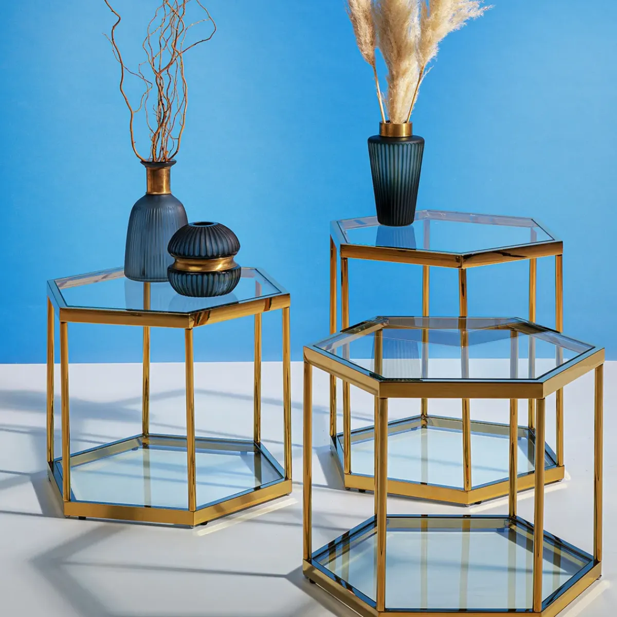 KARE24.se Soffbord Comb - Guld/Glas, 45cm - KARE Design Outlet