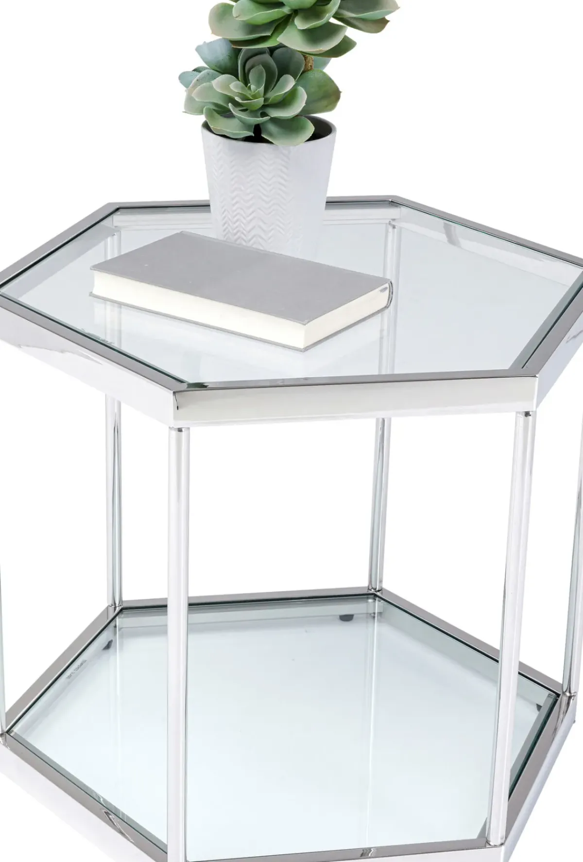 KARE24.se Soffbord Comb - Silver/Glas, 45cm - KARE Design
