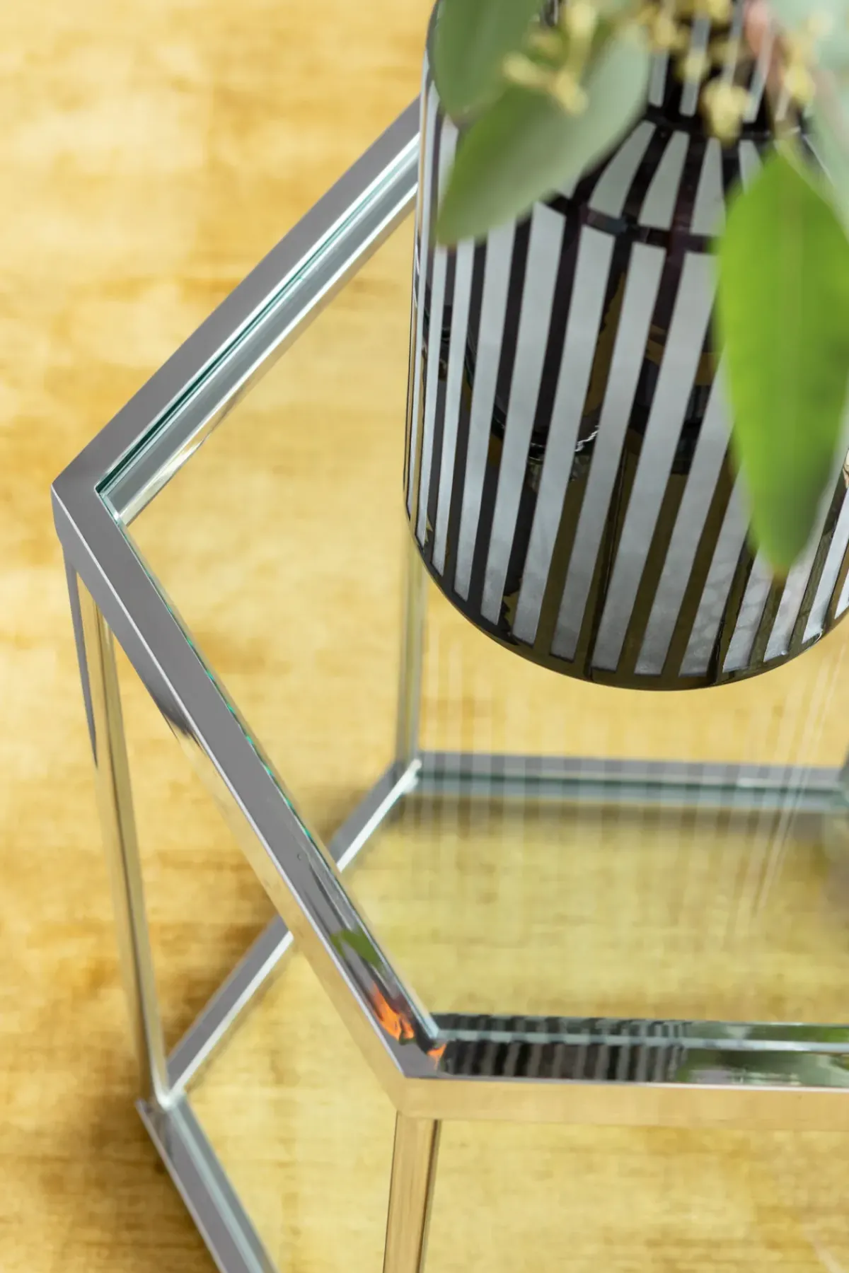 KARE24.se Soffbord Comb - Silver/Glas, 45cm - KARE Design