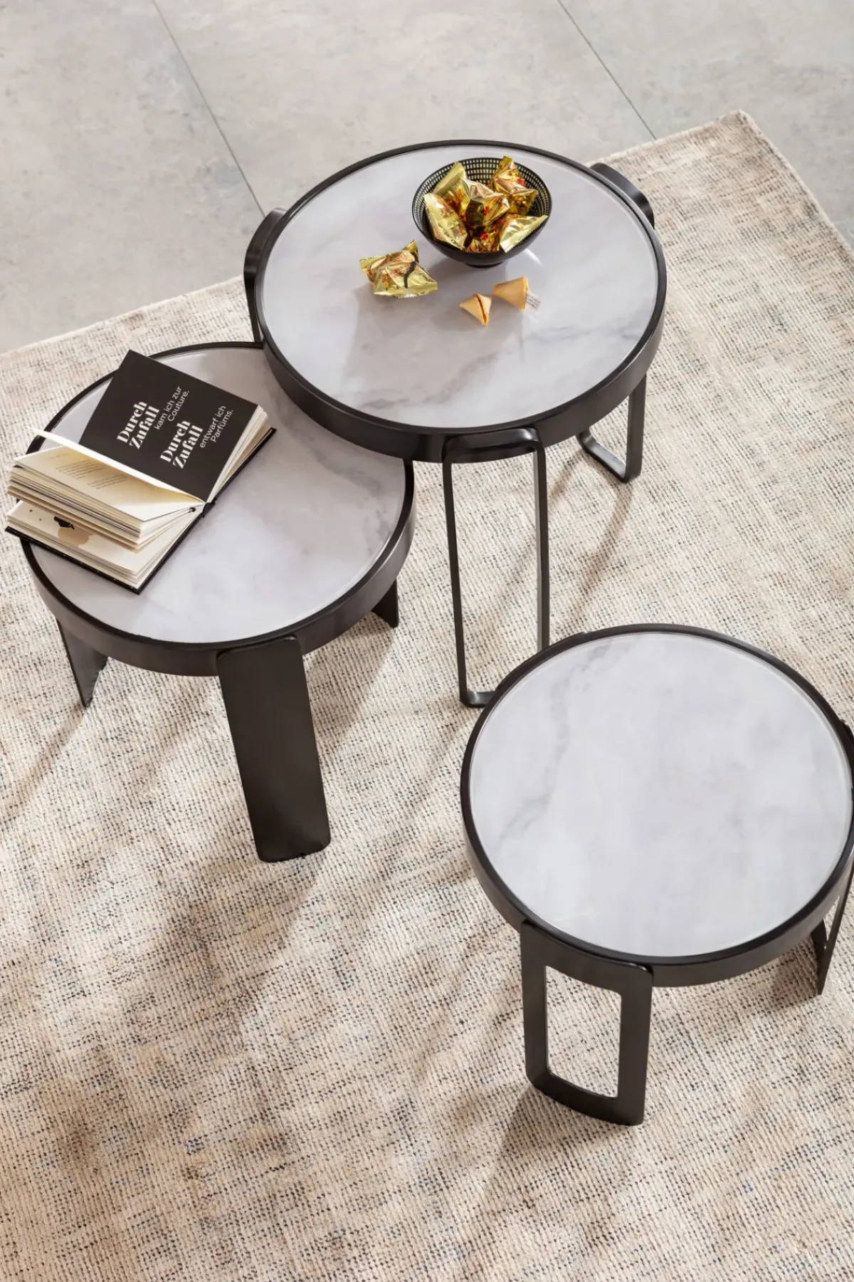 KARE24.se Soffbord Perelli - Set med 3 Sidobord - Svart - KARE Design New