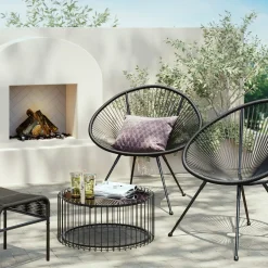 KARE24.se Soffbord Wire Live Rund - Svart/Glas, Ø60cm - KARE Design Hot