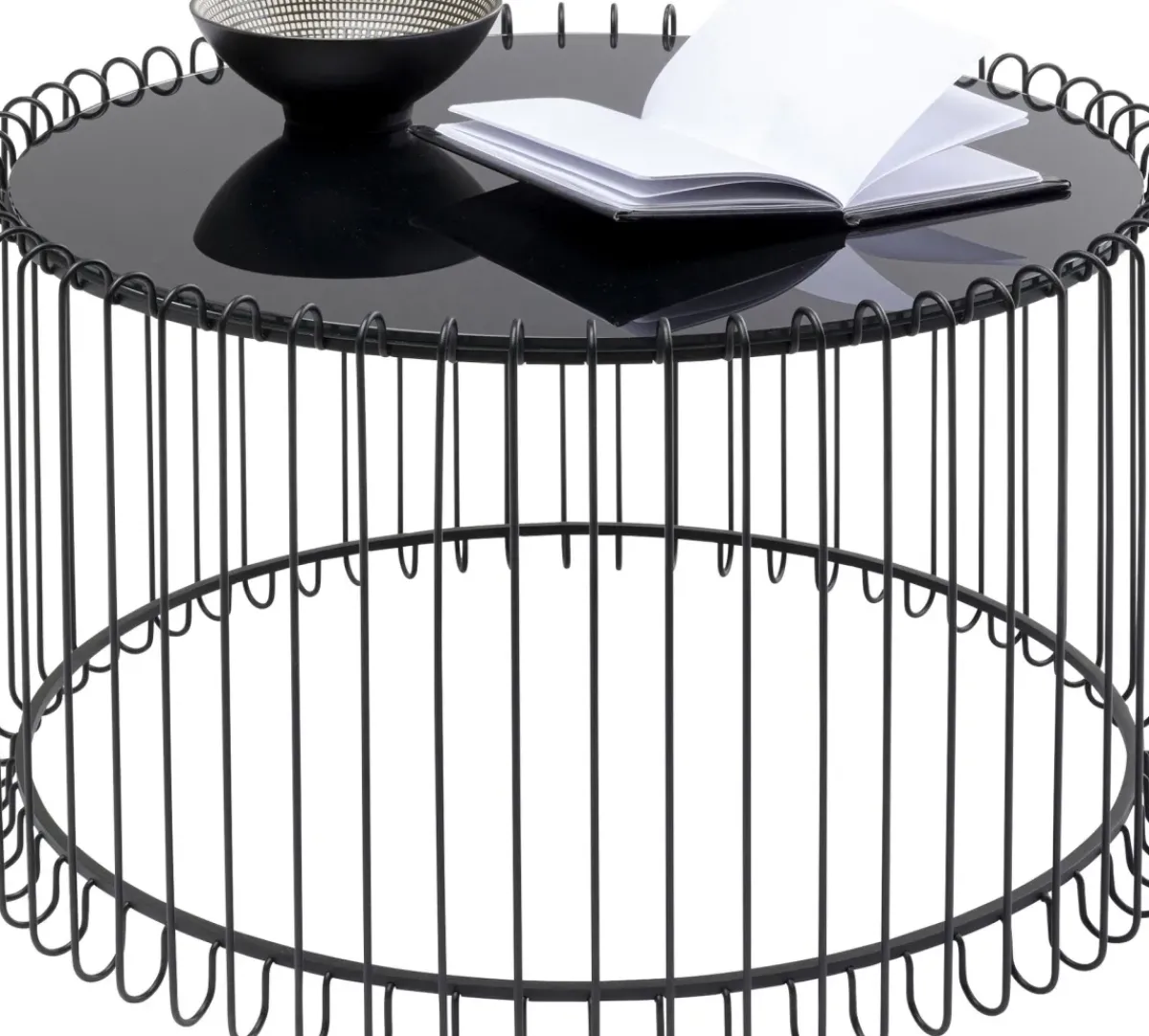 KARE24.se Soffbord Wire Live Rund - Svart/Glas, Ø60cm - KARE Design Hot