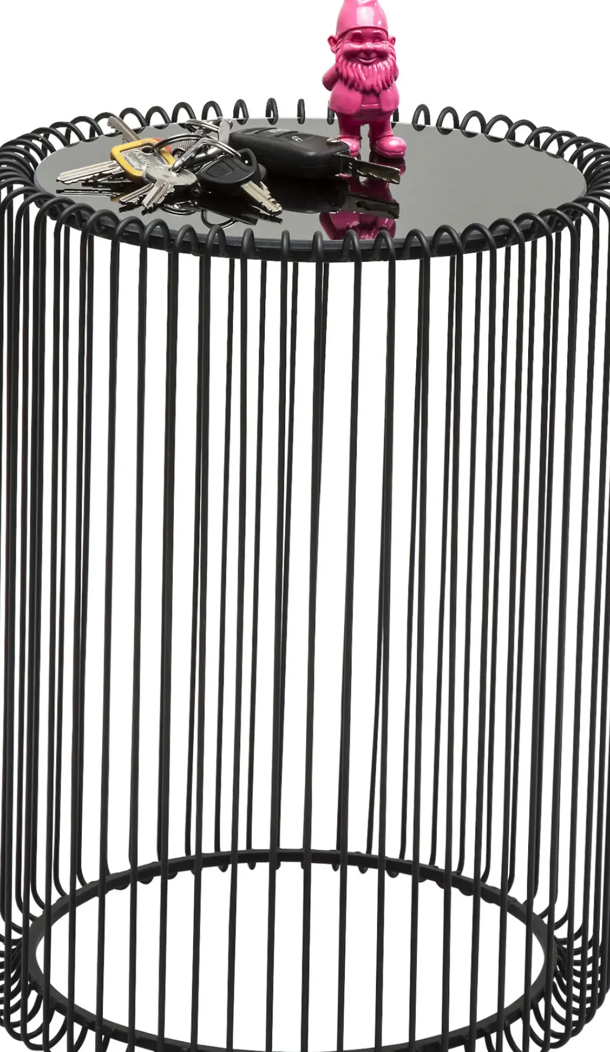 KARE24.se Soffbord Wire Rund - Set med 2 Svarta Sidobord/Svart Glas, Ø44/32,5cm - KARE Design Best