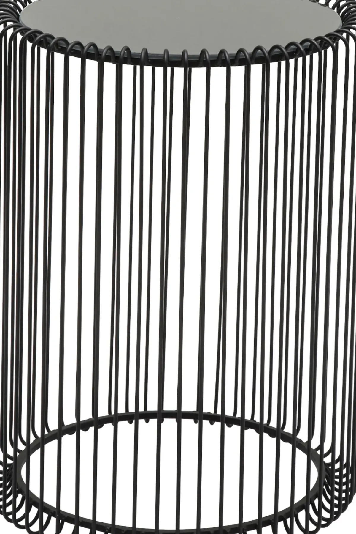 KARE24.se Soffbord Wire Rund - Set med 2 Svarta Sidobord/Svart Glas, Ø44/32,5cm - KARE Design Best
