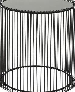 KARE24.se Soffbord Wire Rund - Set med 2 Svarta Sidobord/Svart Glas, Ø44/32,5cm - KARE Design Best