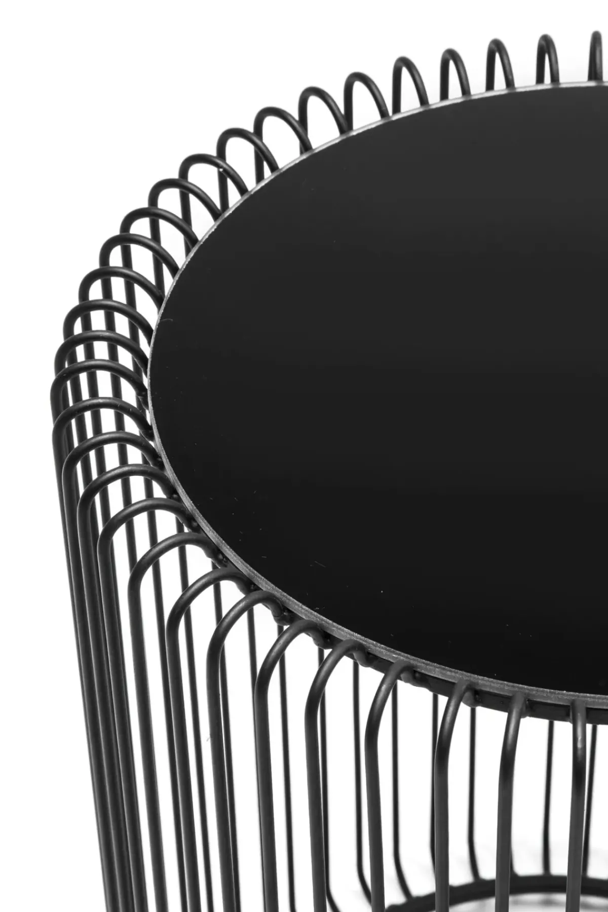 KARE24.se Soffbord Wire Rund - Set med 2 Svarta Sidobord/Svart Glas, Ø44/32,5cm - KARE Design Best