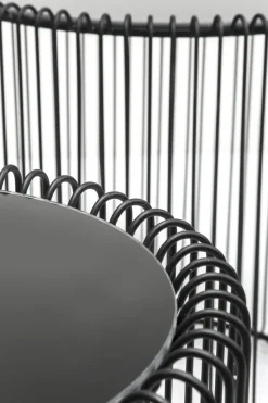 KARE24.se Soffbord Wire Rund - Set med 2 Svarta Sidobord/Svart Glas, Ø44/32,5cm - KARE Design Best