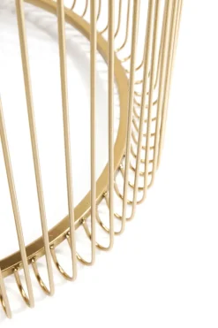 KARE24.se Soffbord Wire - Set med 2 Sidobord i Mässing/Spegelglas, Ø44/32,5cm - KARE Design Best