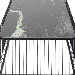 KARE24.se Soffbord Wire - Svart/Marmorimitation, 145x70cm - KARE Design