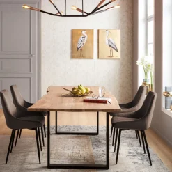 KARE24.se Stol East Side - Brun Sammet, Svarta Ben - KARE Design Outlet