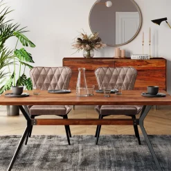 KARE24.se Stol Marshall - Matstol i Grå Sammet/Svarta Ben - KARE Design Best